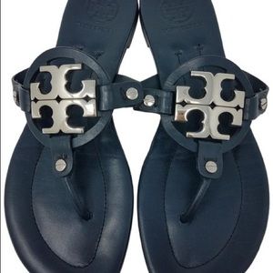 Tory Burch Leather w/ Metal Logo Miller Sandel 11